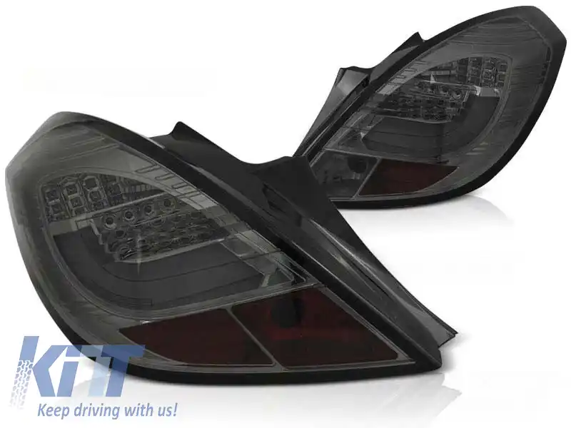 Set de stopuri LED de tuning potrivit pentru Opel Corsa D 04.2006-2014 3 uși fumurii, stânga și dreapta