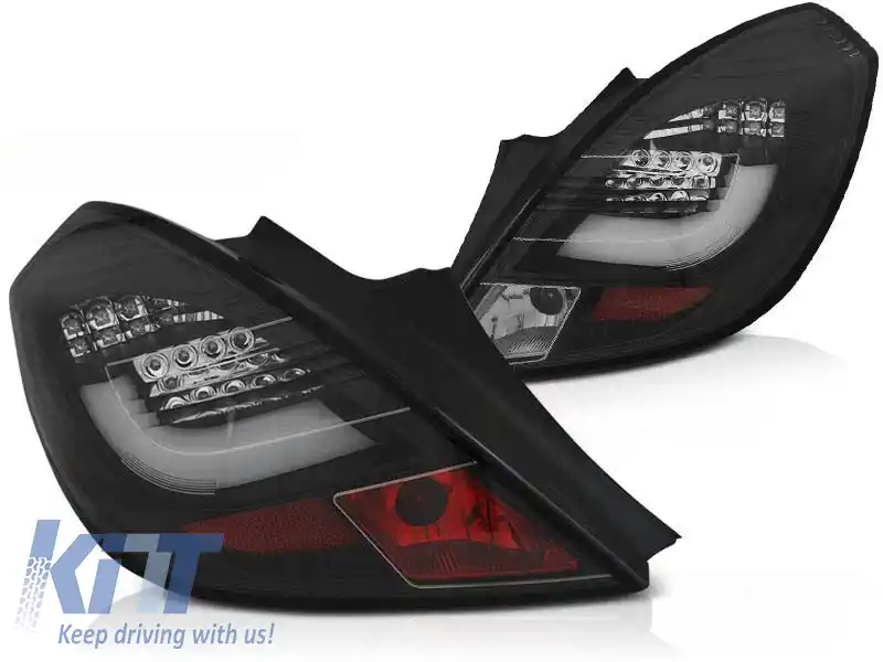 Set de stopuri LED de tuning potrivit pentru Opel Corsa D 04.2006-2014 3 uși cu bază neagră, stânga și dreapta