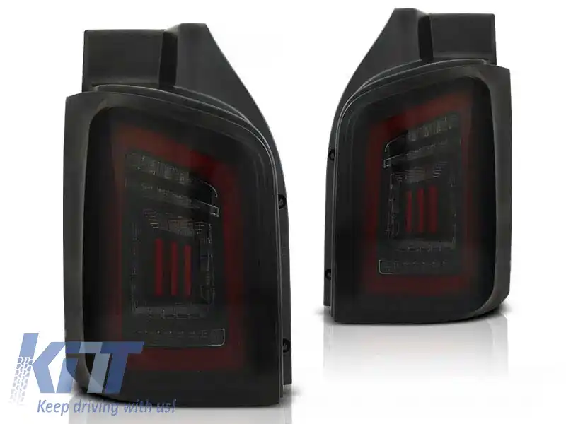 Set de stopuri LED de tuning potrivit pentru VW T5 04.2003-2015 negru/roșu, stânga și dreapta