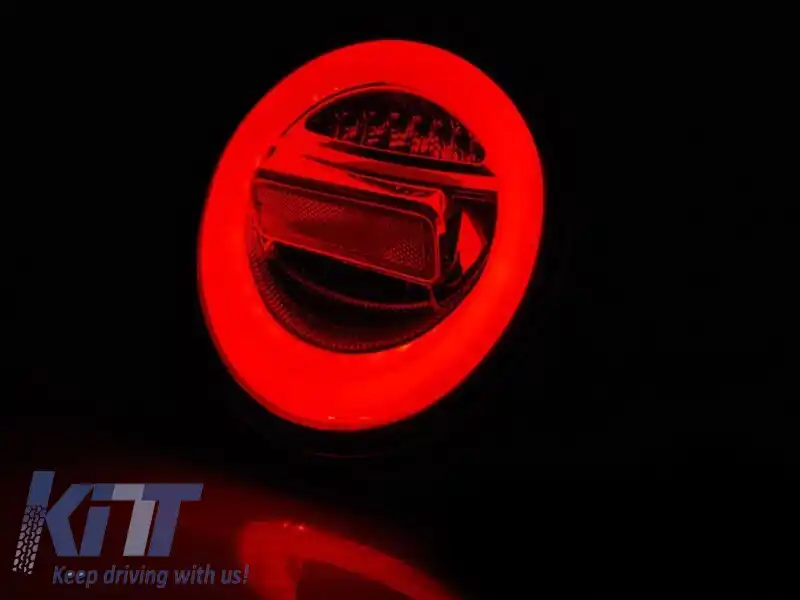 Set de stopuri LED de tuning potrivit pentru VW New Beetle hatchback, cabrio 1998-2005 roșu/întunecat, stânga și dreapta-image-6238048
