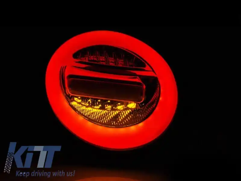 Set de stopuri LED de tuning potrivit pentru VW New Beetle hatchback, cabrio 1998-2005 roșu/întunecat, stânga și dreapta-image-6238049