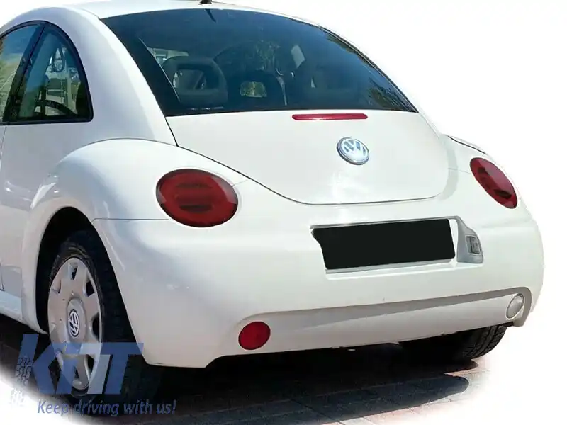 Set de stopuri LED de tuning potrivit pentru VW New Beetle hatchback, cabrio 1998-2005 roșu/întunecat, stânga și dreapta-image-6238050