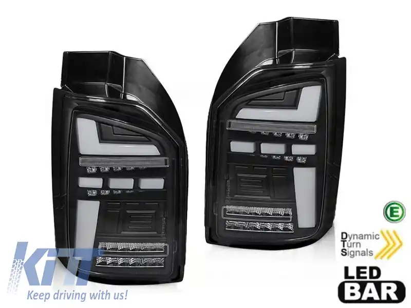 Set de stopuri LED de tuning potrivit pentru VW T6 2015-2019, T6.1 2019-2021, bază albă-întunecată, stânga și dreapta pentru modelul cu stopuri LED integrate din fabrică