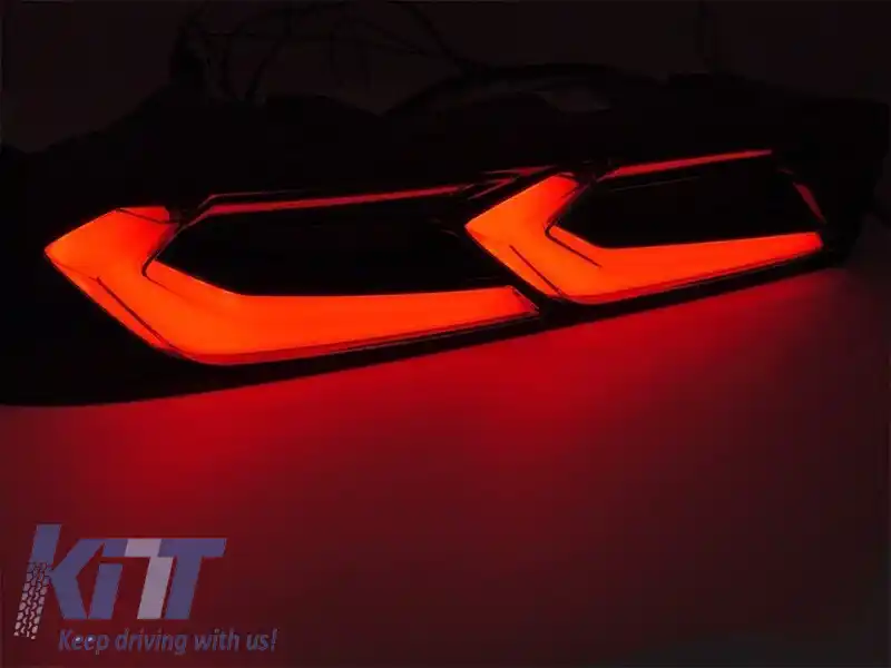Set de stopuri LED de tuning potrivit pentru Chevrolet Camaro 2016-2018, cu semnalizare dinamică, bază negru-roșie, stânga și dreapta-image-6151963