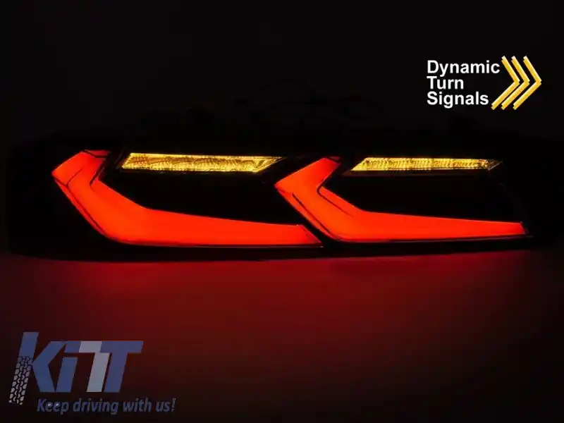 Set de stopuri LED de tuning potrivit pentru Chevrolet Camaro 2016-2018, cu semnalizare dinamică, bază negru-roșie, stânga și dreapta-image-6151964
