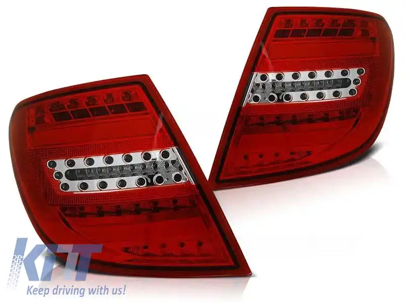 Set de stopuri LED de tuning potrivit pentru Mercedes C-Class W204 2007-2010 break, stânga și dreapta