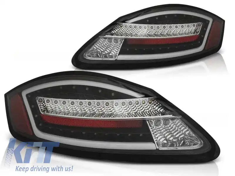 Set de stopuri LED de tuning potrivit pentru Porsche Boxster 987/Cayman 2005-2008 cu bază roșie, stânga și dreapta