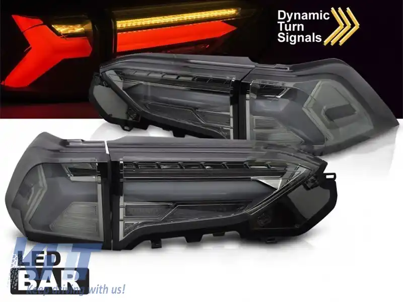 Set de stopuri LED de tuning potrivit pentru Toyota Rav4 după 2019, bază fumurie, cu semnalizare dinamică, stânga și dreapta-image-6237897