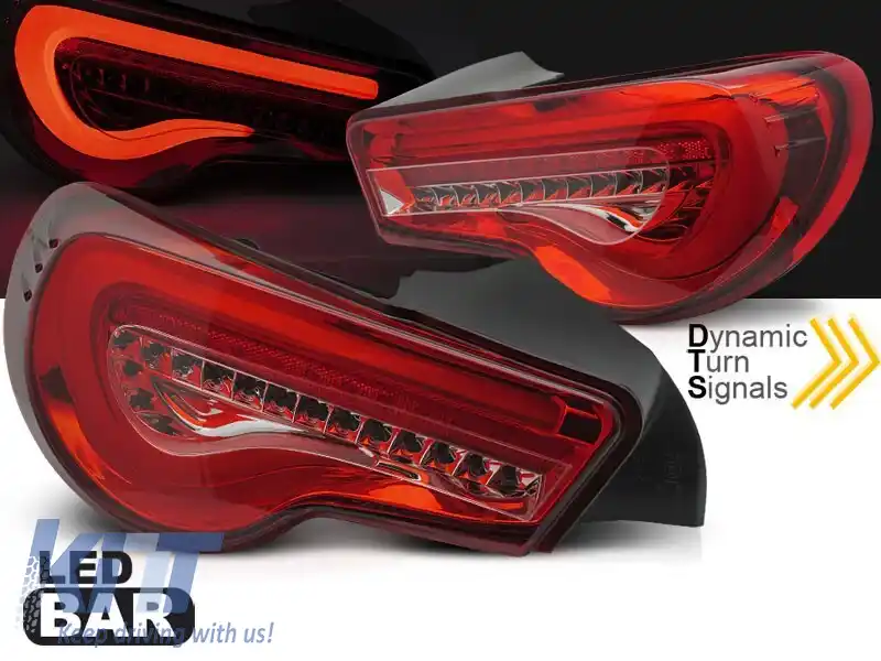 Set de stopuri LED de tuning potrivit pentru Toyota GT86 2012-2021 cu bază roșie, stânga și dreapta-image-6237903