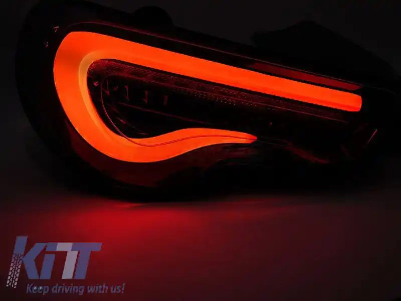 Set de stopuri LED de tuning potrivit pentru Toyota GT86 2012-2021 cu bază fumurie neagră, stânga și dreapta-image-6237931