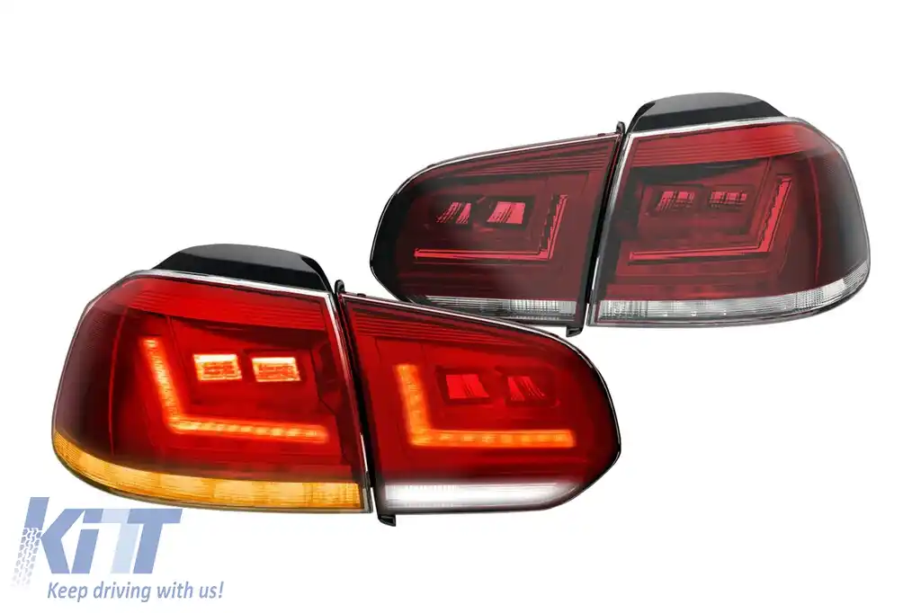 Set de stopuri LED Osram potrivit pentru VW Golf VI 2008-2013, bază roșie și albă, stânga și dreapta