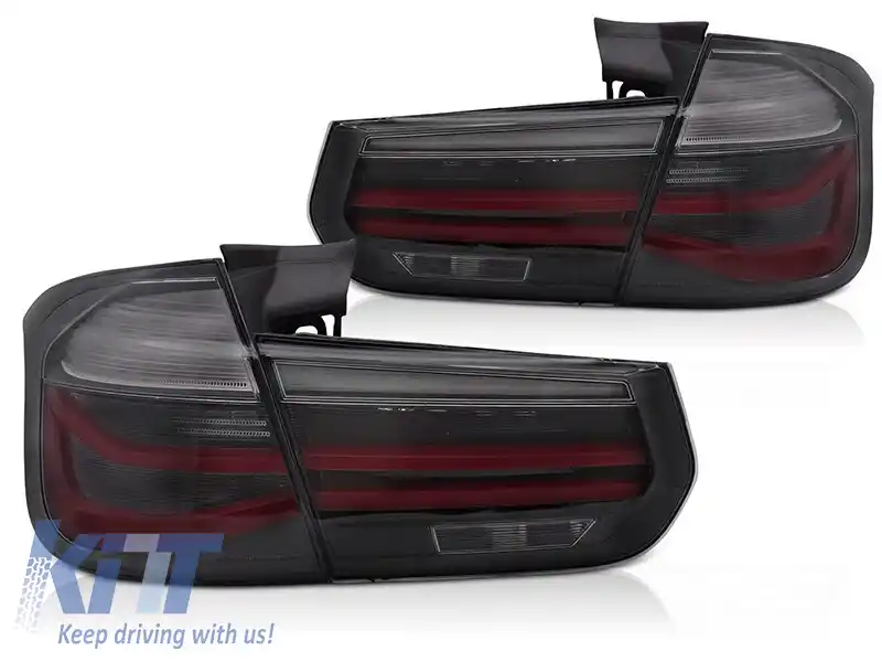 Set de stopuri LED potrivit pentru BMW Seria 3 F31 Touring 2011-2018 cu semnalizatoare dinamice, bază fumurie, stânga și dreapta