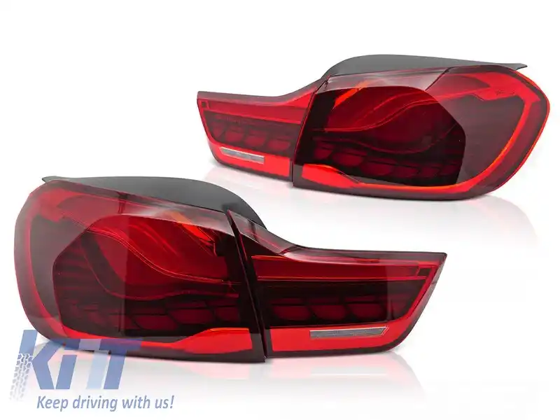 Set de stopuri LED potrivit pentru BMW Seria 4 F32 coupe, F33 cabriolet, F36 Gran Coupe 2013-2021, M4 F82, F83 2014-2021, bază roșie, stânga și dreapta