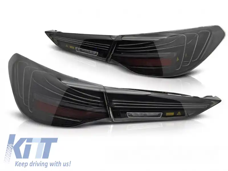 Set de stopuri LED potrivit pentru BMW Seria 4 G22 coupe, G23 cabrio după 2020, cu bază fumurie, stânga și dreapta