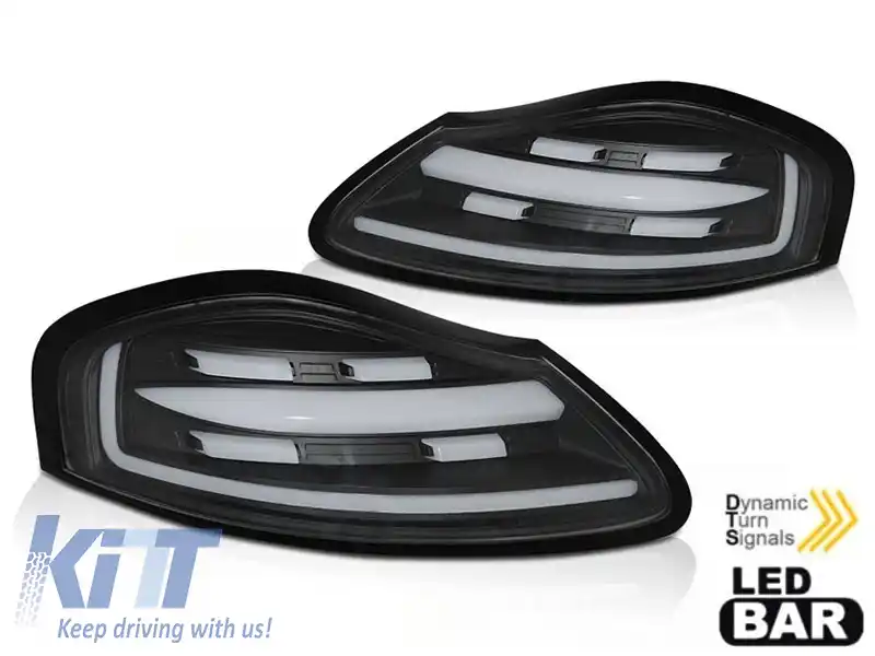 Set de stopuri LED potrivit pentru Porsche Boxster 986 1996-2004, bază neagră, stânga și dreapta