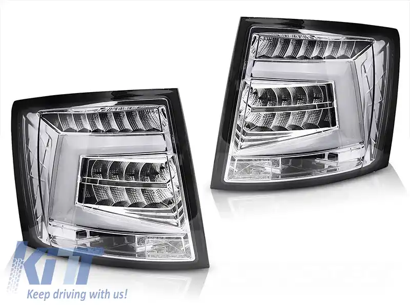 Set de stopuri LED potrivit pentru Skoda Octavia Combi 2012-2016 pentru modelul cu stopuri LED din fabrică, cu bază cromată, stânga și dreapta