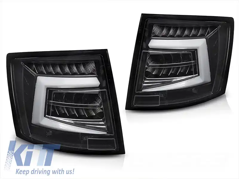Set de stopuri LED potrivit pentru Skoda Octavia Combi 2016-2020, pentru modelul cu stopuri LED din fabrică, cu bază neagră, stânga și dreapta