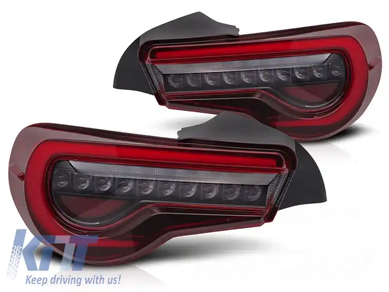 Set de stopuri LED potrivit pentru Toyota GT86 2012-2021, bază fumurie roșie, stânga și dreapta