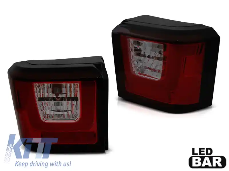 Set de stopuri LED potrivit pentru Volkswagen T4 1990-2003, bază roșie și fumurie, stânga și dreapta