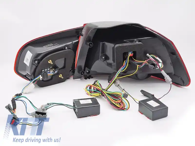 Set de stopuri LED potrivit pentru Volkswagen Golf VI 2008-2013, cu bază roșie, stânga și dreapta-image-6238239