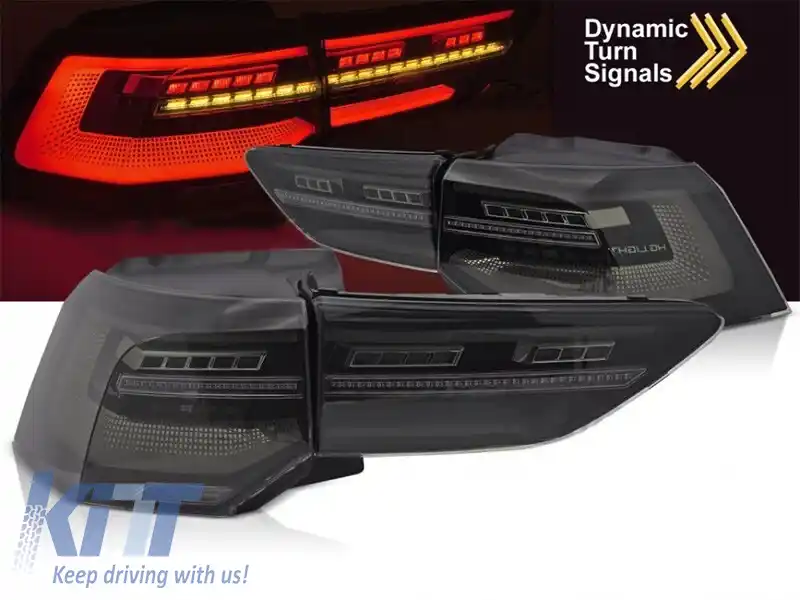 Set de stopuri LED potrivit pentru Volkswagen Golf VIII 2019-2024 hatchback, cu bază fumurie, stânga și dreapta