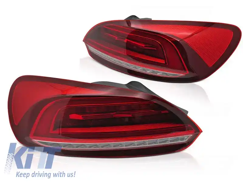 Set de stopuri LED potrivit pentru Volkswagen Scirocco 2008-2014, cu bază roșie, stânga și dreapta