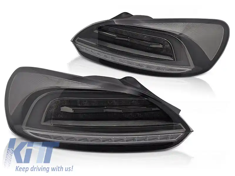 Set de stopuri LED potrivit pentru Volkswagen Scirocco 2008-2014, cu bază fumurie, stânga și dreapta