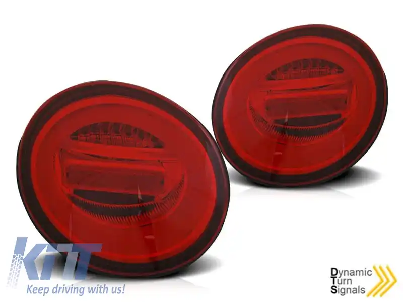 Set de stopuri LED potrivit pentru VW New Beetle hatchback, cabrio 1998-2005, bază roșie și albă, stânga și dreapta