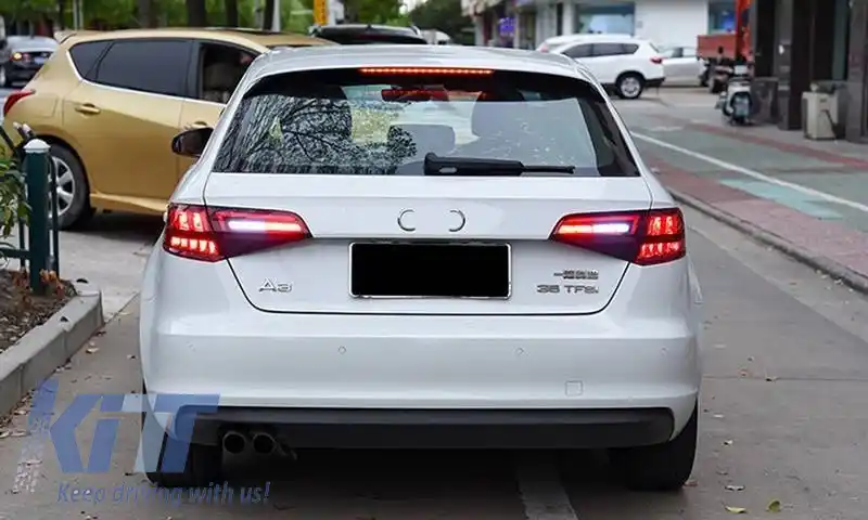 Set de stopuri potrivit pentru Audi A3 8V 2013-2019 Sportback Led Bar Roșu/Smokey-image-6322731