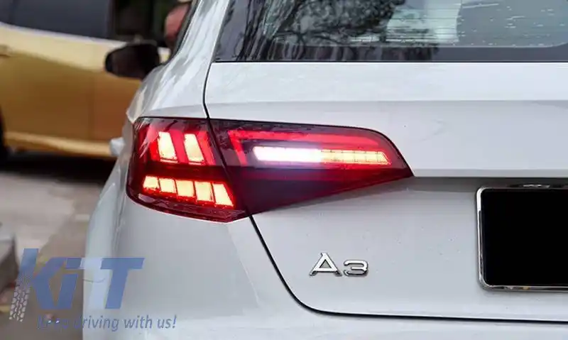 Set de stopuri potrivit pentru Audi A3 8V 2013-2019 Sportback Led Bar Roșu/Smokey-image-6322732