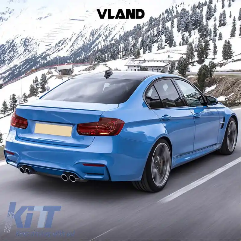Set de stopuri potrivit pentru Bmw 3 F30 11-18 Sedan CSL M3 F80 / Aspect Laser Roșu/Crystal Vland-image-6321306