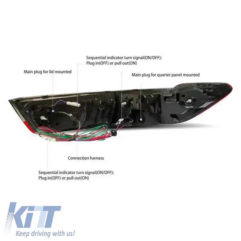 Set de Stopuri Potrivit pentru BMW 3 G20 18-22 Sedan Aspect Laser Roșu/Smokey Vland-image-6324948