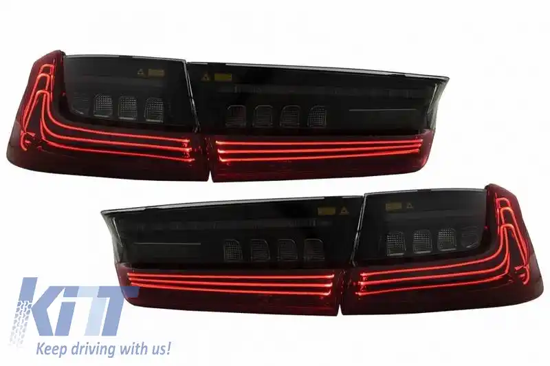 Set de Stopuri Potrivit pentru BMW 3 G20 18-22 Sedan Aspect Laser Roșu/Smokey Vland-image-6325194