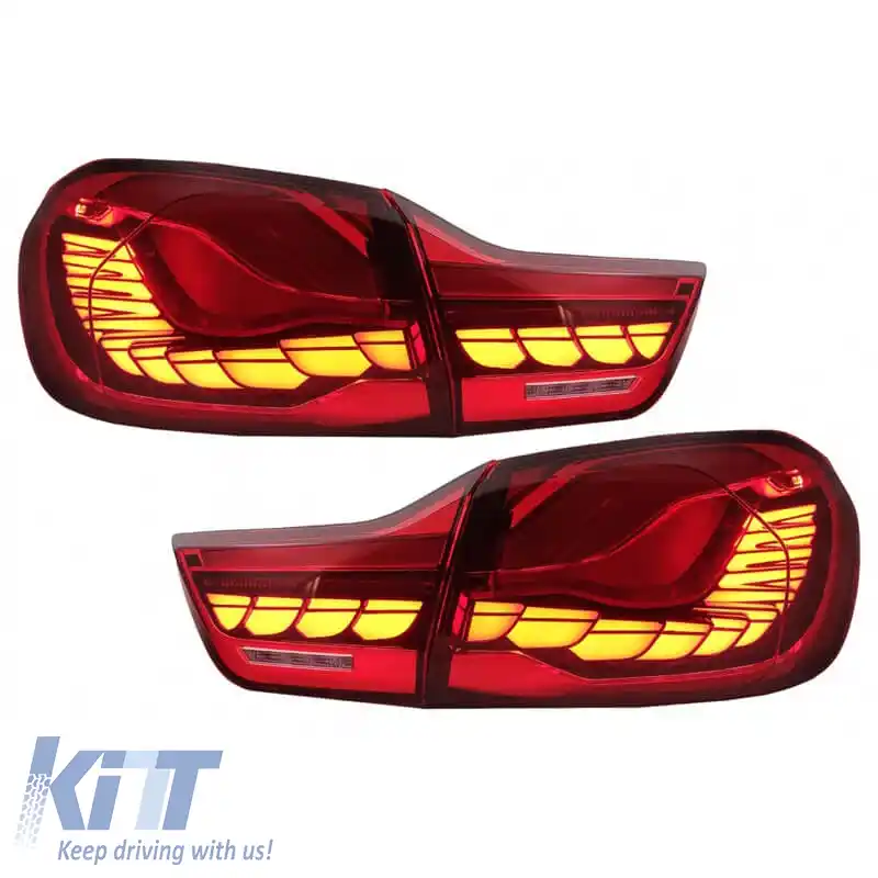 Set de Stopuri Potrivit pentru Bmw 4 F32 F33 F36 M4 F82 F83 (2013-03.2019) Aspect M4 OLed Dinamic Pornire Roșu/Cristal Vland-image-6314057