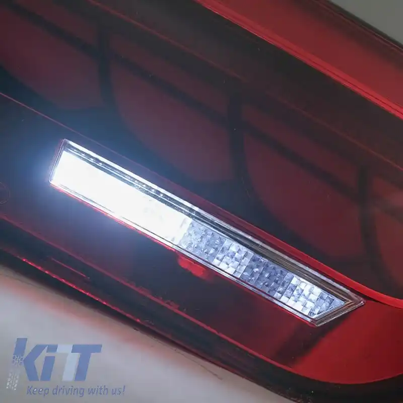 Set de stopuri potrivit pentru Bmw 4 F32 F33 F36 M4 F82 F83 (2013-03.2019) Aspect M4 OLed Dynamic Start Up Roșu/Cristal Vland-image-6315117
