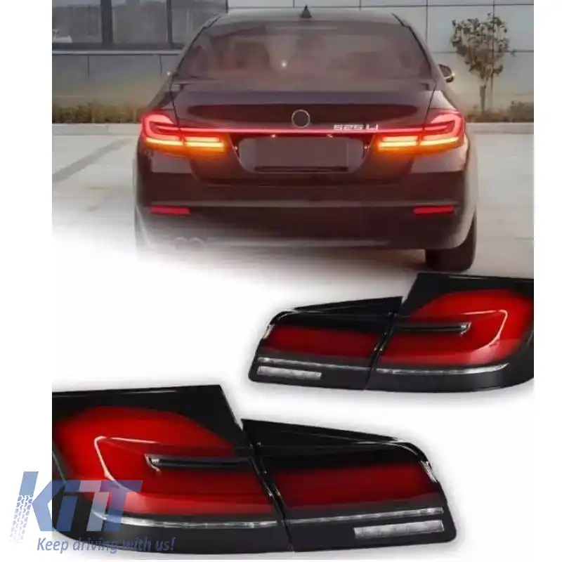 Set de stopuri potrivit pentru BMW 5 F10 / F18 11-17 G30 Look Bar LED complet cu lumină centrală dinamică Carner-image-6314689