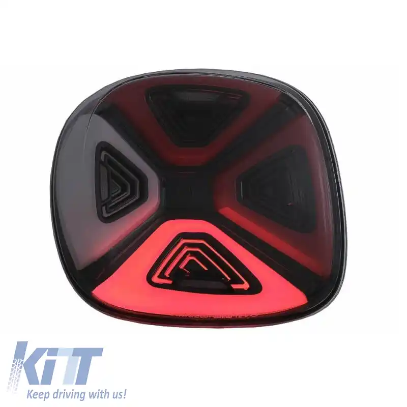 Set de stopuri potrivit pentru Smart ForTwo C453 A453, ForFour W453 14-19 Bară Led complet dinamică cu afișaj de pornire roșu clar negru VLand-image-6301015