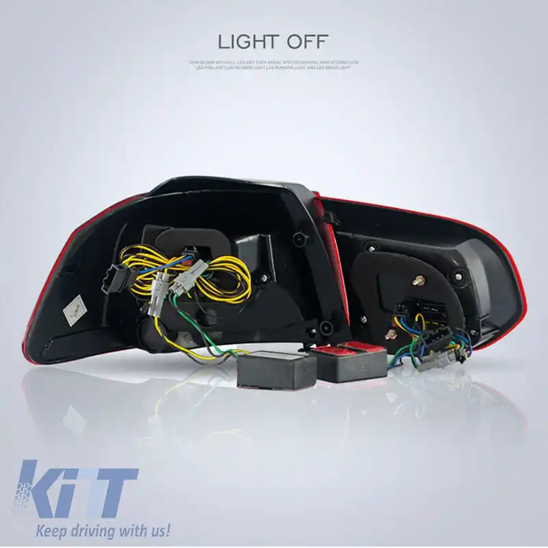 Set de stopuri potrivit pentru VW Golf VI (6) 08-12 Full Led GTI R20 Look Roșu/Smokey VLand-image-6291003