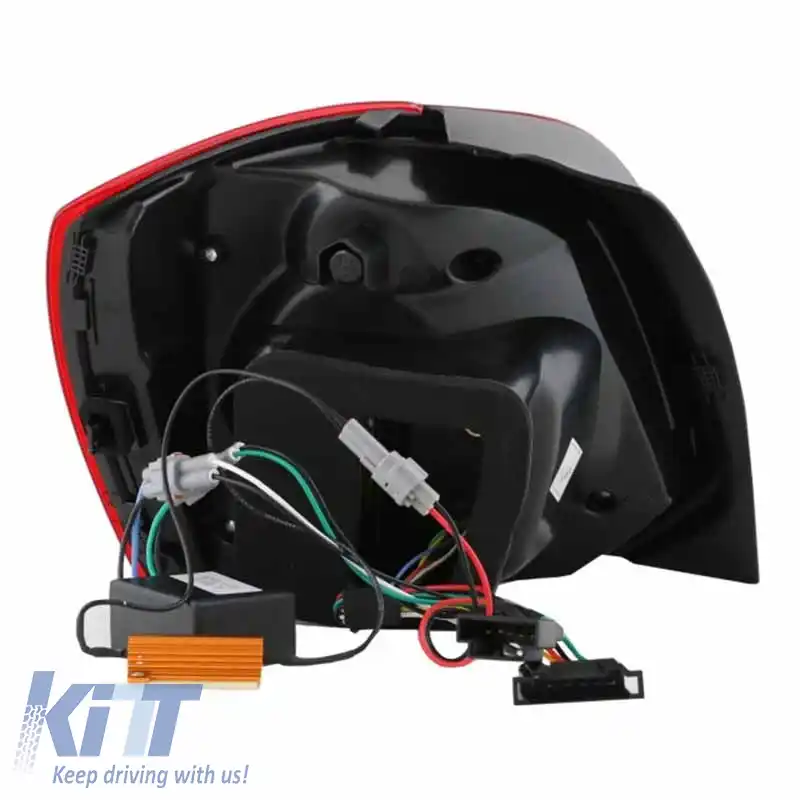 Set de Stopuri Potrivit pentru VW Polo 6R 09-14 LED Bar Dinamic Roșu/Cristal VLand-image-6294345