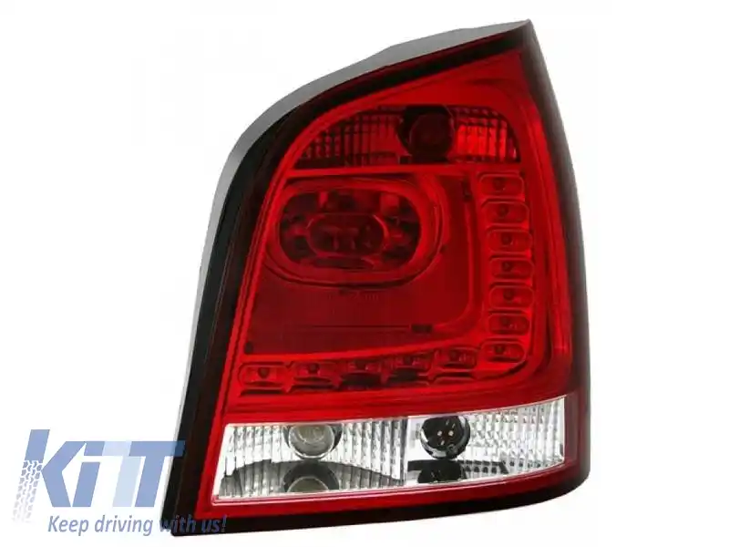 Set de stopuri potrivit pentru VW Polo 9N3 05-09 LED GTI/R20 Look Roșu/Transparent Eagle Eyes-image-6325258