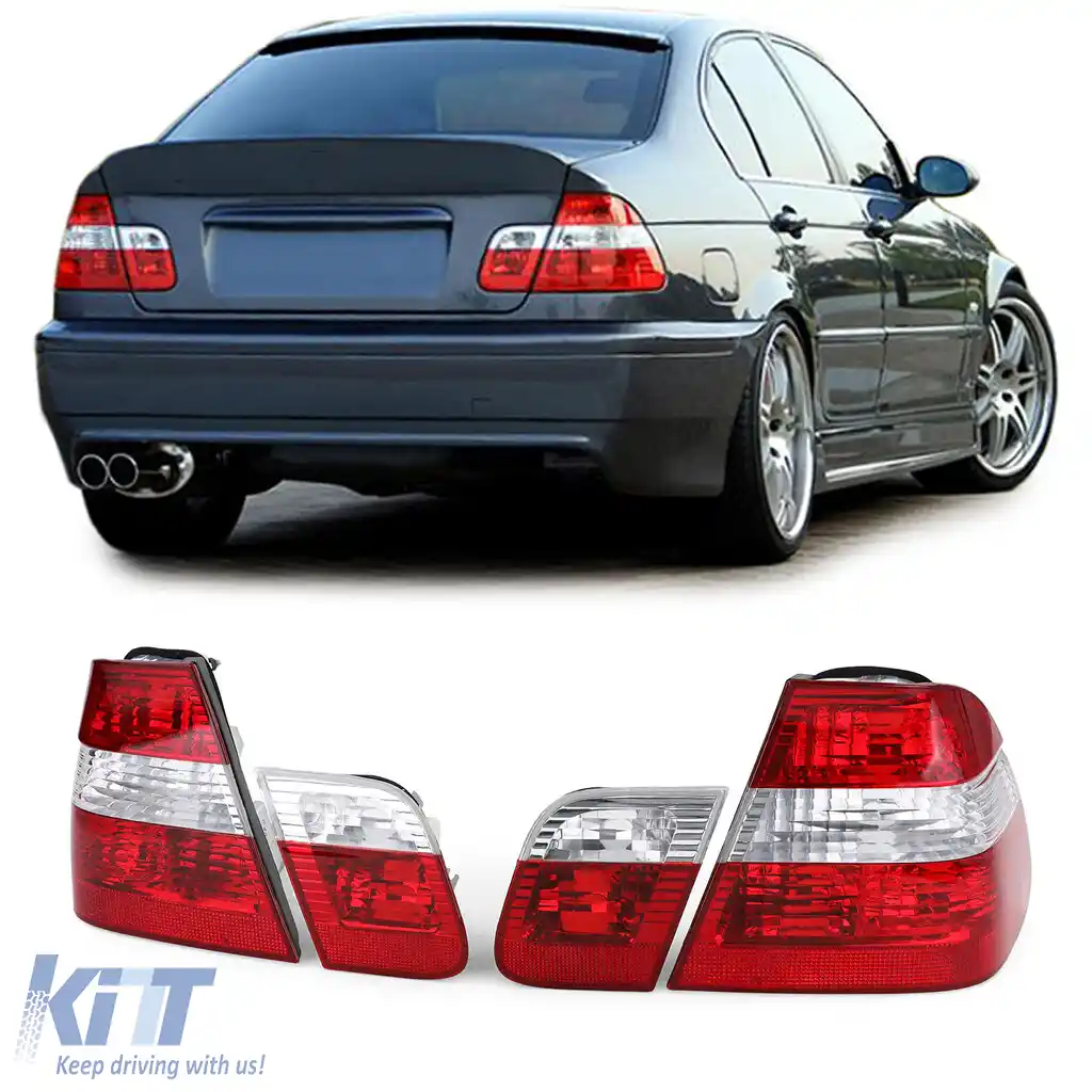 Set de stopuri roșii clare, potrivit pentru BMW Seria 3 E46 sedan facelift 2001-2005