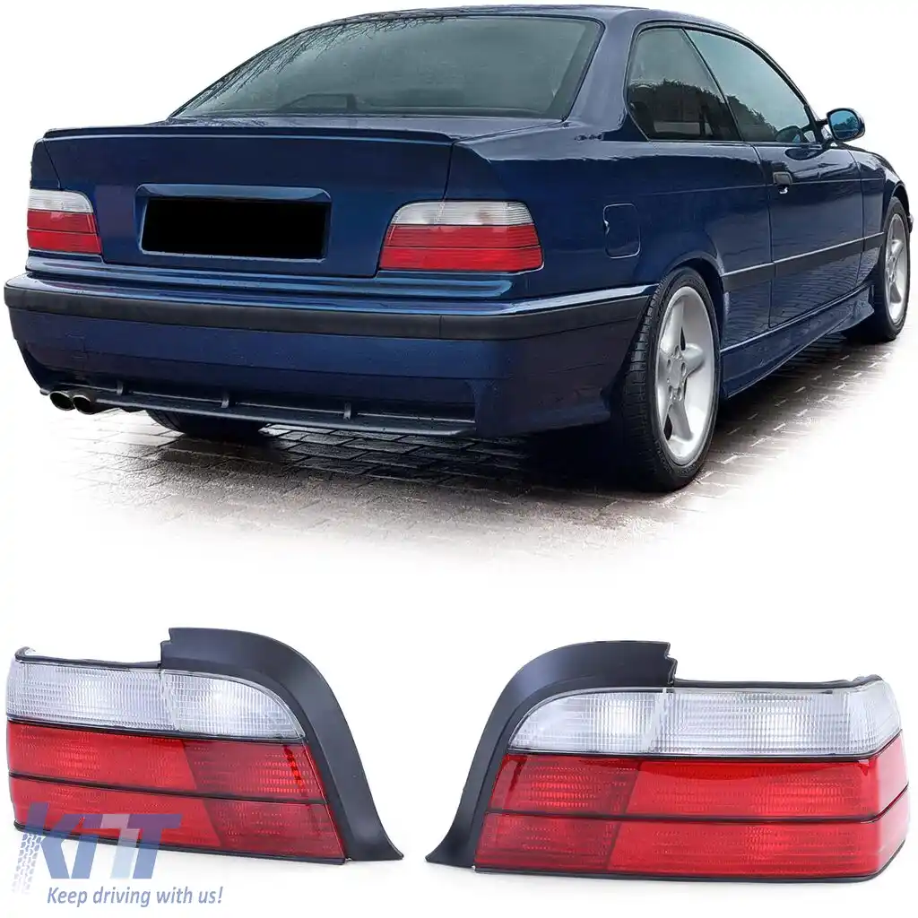 Set de stopuri roșu alb potrivit pentru BMW Seria 3 36 Coupe Cabrio, de asemenea M3 1990-1999