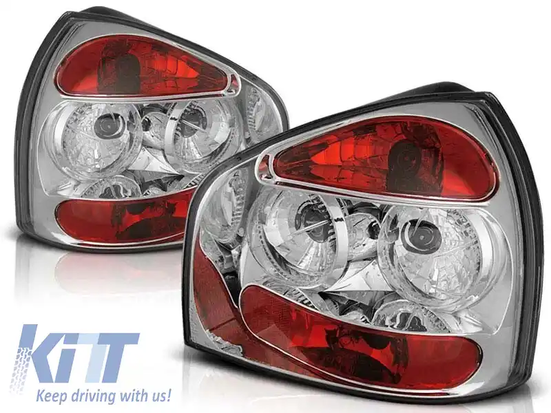Set de stopuri tuning potrivit pentru Audi A3 8L 08.1996-08.2000 3/5 uși, hatchback cu bază cromată, stânga și dreapta
