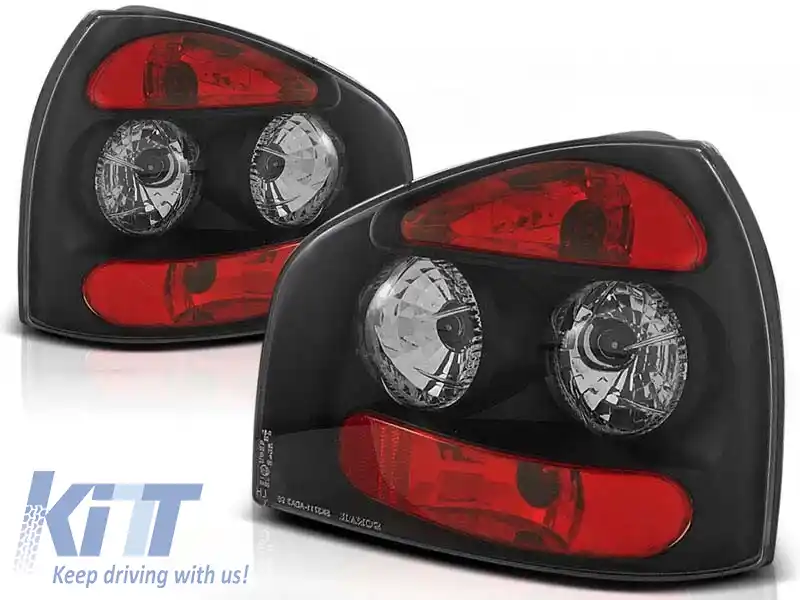Set de stopuri tuning potrivit pentru Audi A3 8L 08.1996-08.2000 3/5 uși, hatchback cu bază neagră, stânga și dreapta