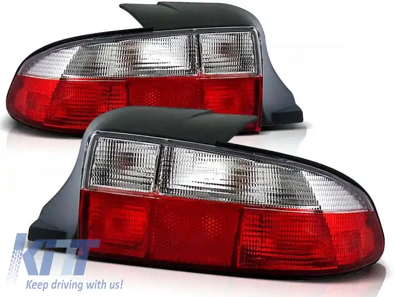 Set de stopuri tuning potrivit pentru BMW Z3 01.1996-1999 cabrio cu bază roșie și albă, stânga și dreapta