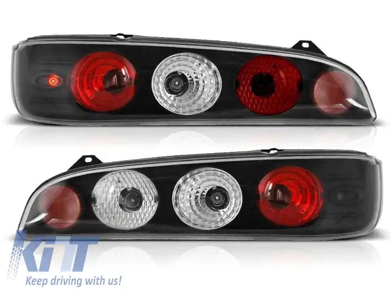 Set de stopuri tuning potrivit pentru Fiat SEICENTO 600 1998-2010 cu bază neagră, stânga și dreapta