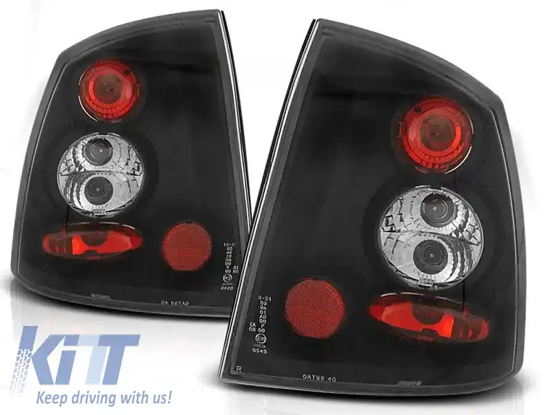 Set de stopuri tuning potrivit pentru Opel ASTRA G 09.1997-02.2004 sedan, cabrio, coupe cu bază neagră, stânga și dreapta