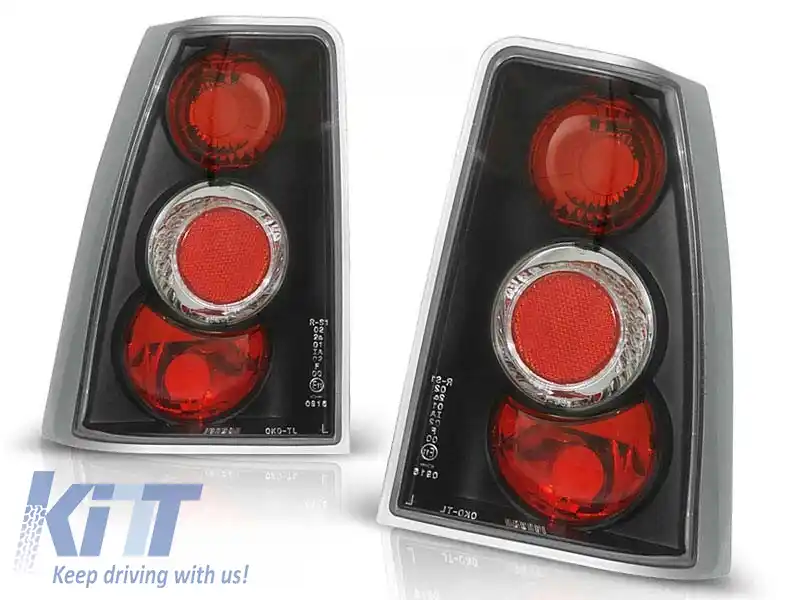 Set de stopuri tuning potrivit pentru Opel KADETT E 09.1984-08.1991 3/5 uși, sedan/hatchback/cabriolet cu bază neagră, stânga și dreapta