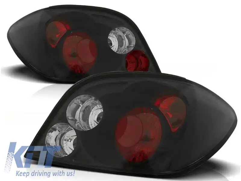Set de stopuri tuning potrivit pentru Peugeot 307 04.2001-2007 3/5 uși cu bază neagră, stânga și dreapta