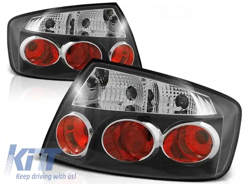 Set de stopuri tuning potrivit pentru Peugeot 407 05.2004- sedan cu bază neagră, stânga și dreapta